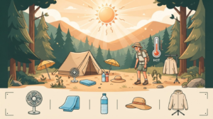夏キャンプで熱中症が増える理由のイラスト
