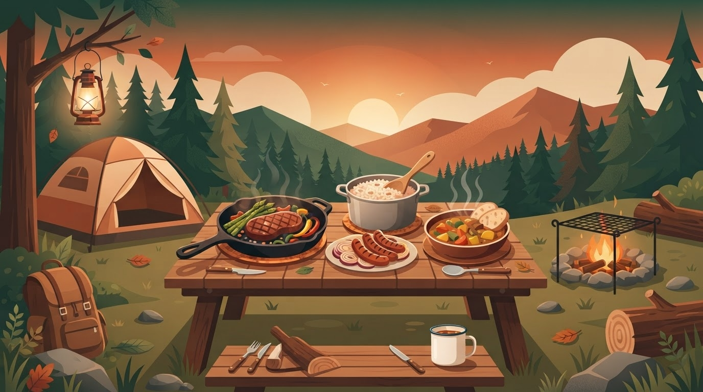 夕食・がっつり編のキャンプ飯レシピのイメージ