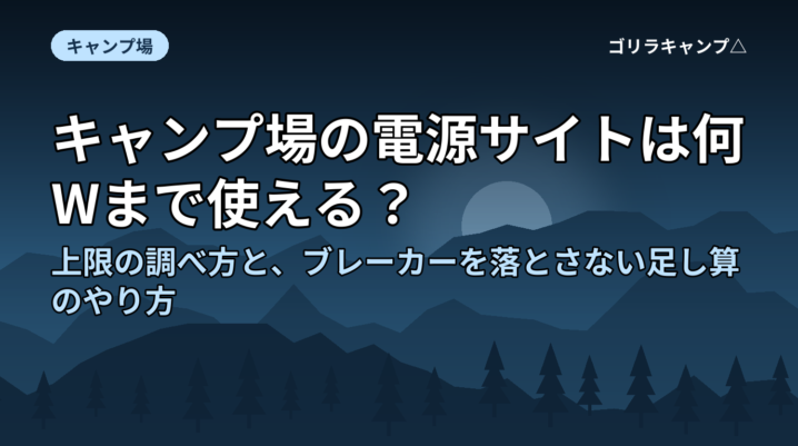 キャンプ場の電源サイトの上限とワット数の考え方