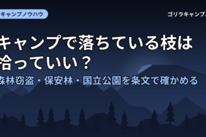 キャンプで落ちている枝は拾っていい？｜森林窃盗・保安林・国立公園を条文で確かめる
