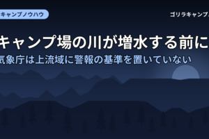 キャンプ場の川が増水する前に｜気象庁は上流域に警報の基準を置いていない