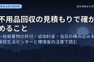 不用品回収の見積もりで確かめること｜一般廃棄物の許可・追加料金・当日の積み込みを国民生活センターと環境省の注意で読む