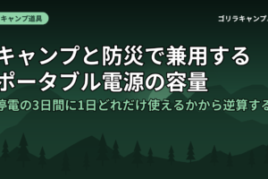 キャンプと防災で兼用するポータブル電源の容量｜停電の3日間に1日どれだけ使えるかから逆算する