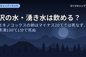 沢の水・湧き水は飲める？エキノコックスの卵はマイナス20℃では死なず、煮沸100℃1分で死ぬ